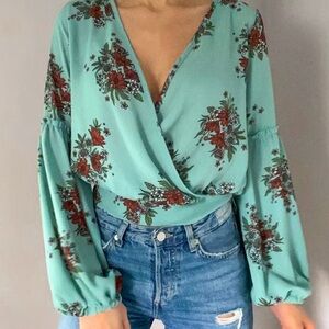 Floral open back with tie top